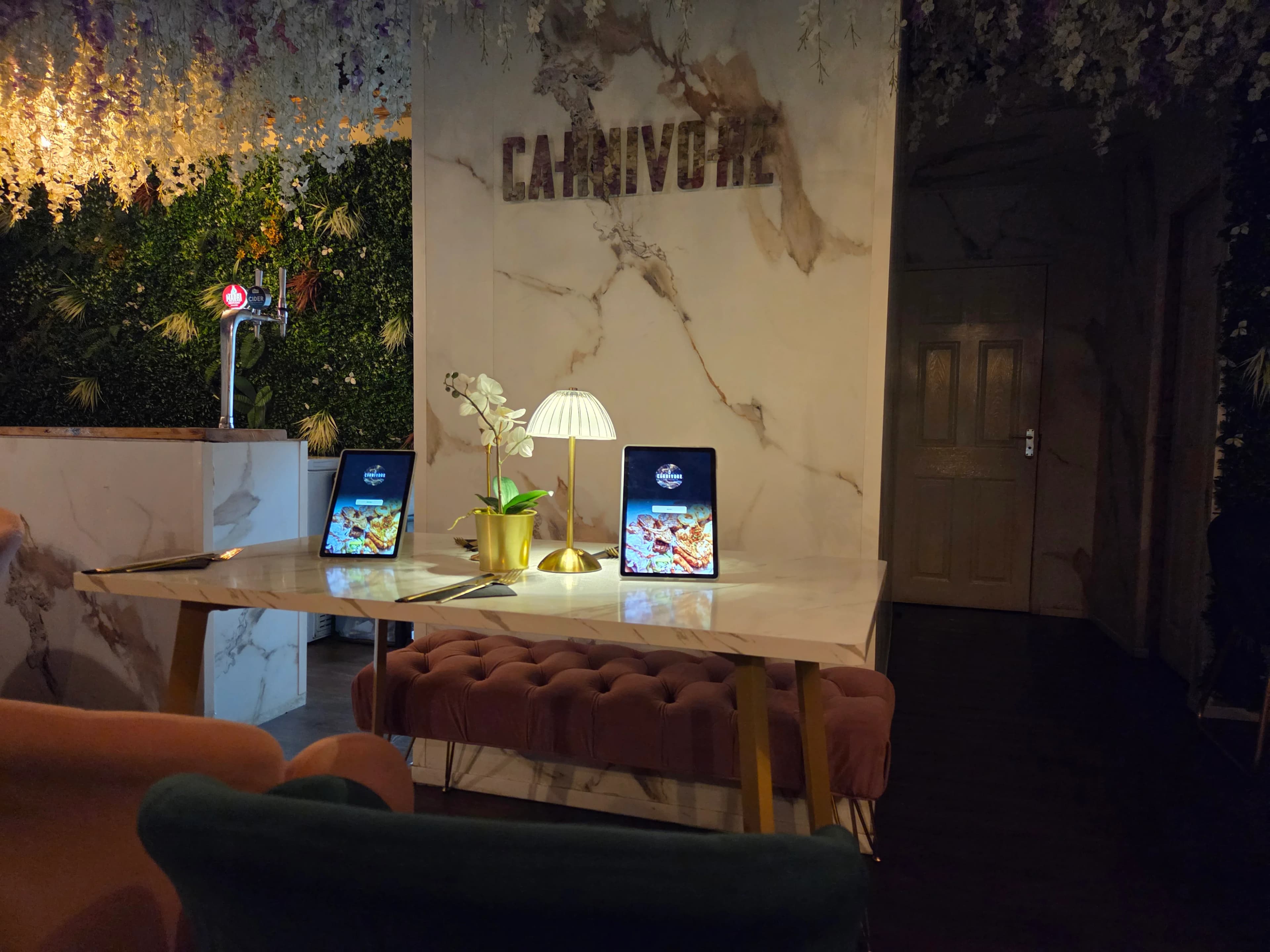The Carnivore restaurant interior in Cwmgwrach